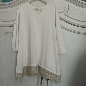 LOGO lace trimmed Tunic
